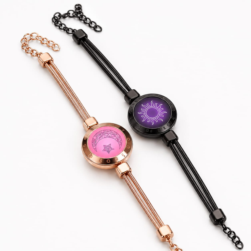 Smart Long Distance Couple Bracelet – Stainless Steel Connected Love Bracelets for Couples & Friends