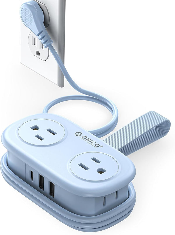 TravelMate Portable Extension Socket – Compact Travel Power Strip with Wrapped Cord for Home & Office